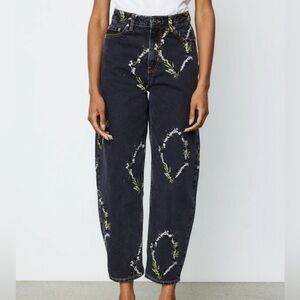 Ganni embroidered stary jeans size 25